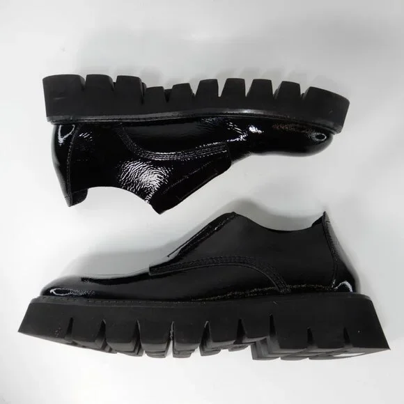 PEDRO GARCIA Silvia Platform Loafers Size 41 11 Black Patent Leather NEW - Picture 14 of 15